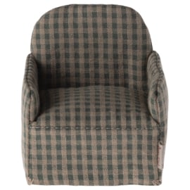 Maileg Stoel voor muizen, Chair Mouse, Green checker