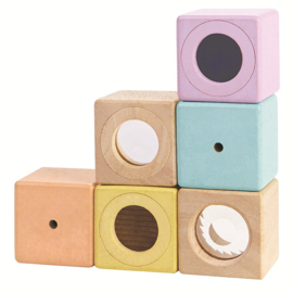 Plan Toys Blokken, Pastel Sensory Blocks