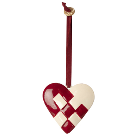 Maileg Metalen Ornament, Braided heart - Red