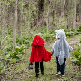 Roodkapje Cape met strik, Woodland Red Riding Hood Cape, 4-6 jaar