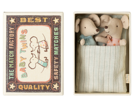 Maileg Baby Tweeling in doosje, Twins Baby mice