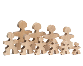 Flockmen houten figuurtjes Family, 30 stuks
