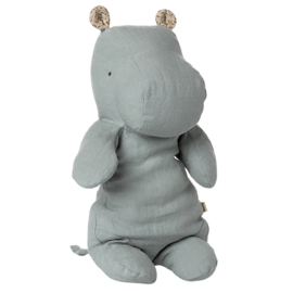 Maileg Knuffel Nijlpaard Safari Friends Medium Hippo, Blue Grey