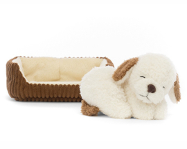 Jellycat Knuffel Hond in Mandje, Napping Nipper Dog