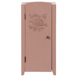 Maileg houten poppenhuis kast met planken, Miniature Closet Light Rose, 23cm