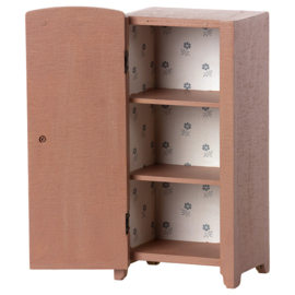 Maileg houten poppenhuis kast met planken, Miniature Closet Dusty Rose, 23cm