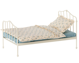 Maileg metalen Poppenbed, Vintage Bed, Mini, Blauw, 26 cm