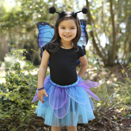 Vlindervleugels met tule rok en haarband, Nachtvlinder, 4-7 jaar