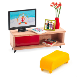 Djeco Poppenhuis TV kamer set