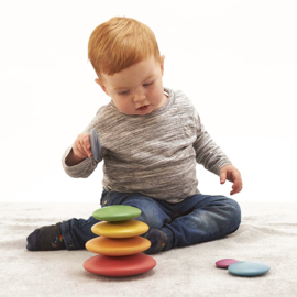 TickiT Houten Stapel Stenen, Wooden Pebbles Rainbow, 7-delig