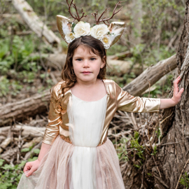 Jurk Hertje met haarband, Woodland Deer Dress, 5-6 jaar