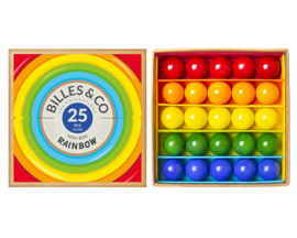 Billes & Co Knikkers in doosje, Mini Box Rainbow/Regenboog, 25 stuks