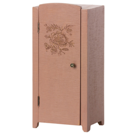 Maileg houten poppenhuis kast met planken, Miniature Closet Dusty Rose, 23cm