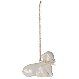 Maileg Metalen Ornament Lammetje, Metal ornament, Lamb - Off-White