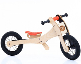 Trybike Wood 4-in-1 loopfiets Oranje/Zwart