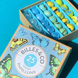 Billes & Co Knikkers in doosje, Mini Box Papillons/Vlinders, 25 stuks