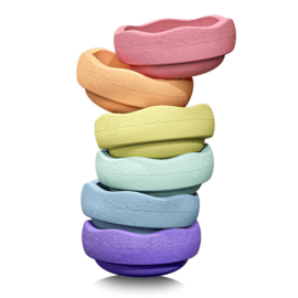 Stapelstein pastel set met balance board confetti 7-delig