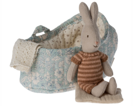 Maileg konijn, Micro Rabbit in reiswieg, Rabbit in carry cot, Micro, 14 cm