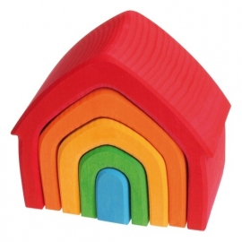 Grimm's houten Regenboog Huisje 5-delig