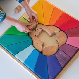 Grimm's houten puzzel/blokkenset Regenboog Leeuw