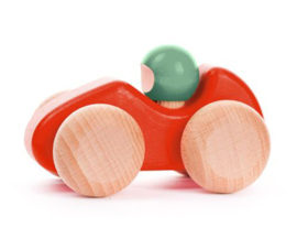 Bajo Houten racewagen, rood/mint