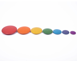 TickiT Houten Stapel Stenen, Wooden Pebbles Rainbow, 7-delig