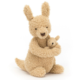 Jellycat Knuffel Kangoeroe met jong, Huddles Kangaroo, 26cm