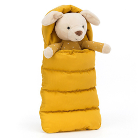 Jellycat Knuffel Puppy in slaapzak, Snuggler Puppy