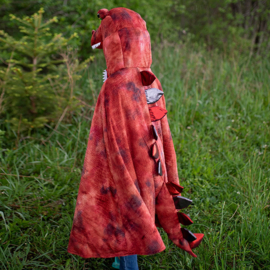 Dinosaurus Cape Grandasaurus T-Rex Cape met klauwen, Rood, 4-6 jaar