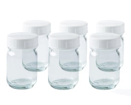 6 glazen verfpotjes met deksel, 50ml