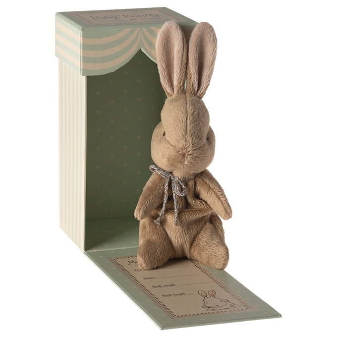 Maileg Knuffel konijn in doosje, My First Bunny, Blauw