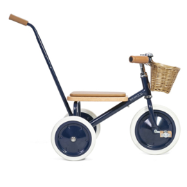 Banwood Trike Driewieler - Navy blauw - met duwstang en mandje