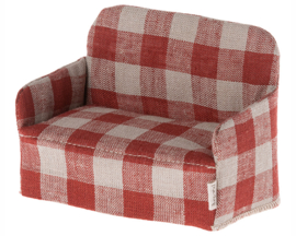 Maileg Bank voor muizen, Mouse Couch, Gingham Red