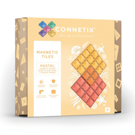 Connetix magnetische tegels - Base Plate pack - lemon peach - 2 stuks