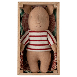 Maileg Knuffel Varkentje in kratje, Pig in box, Baby - Girl, 11 cm