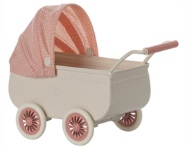 Maileg poppenwagen/kinderwagen voor Muizen Coral, hoogte 9 cm