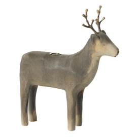 Maileg houten Kandelaar Rendier, Reindeer candle holder, Medium, 19cm