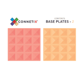 Connetix magnetische tegels - Base Plate pack - lemon peach - 2 stuks