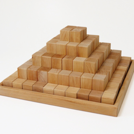 Grimm's grote Blokkenpiramide 100-delig, 45 x 45, Naturel