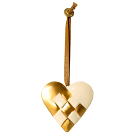 Maileg Metalen Ornament, Braided heart - Gold