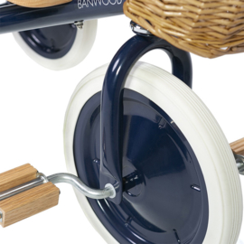 Banwood Trike Driewieler - Navy blauw - met duwstang en mandje