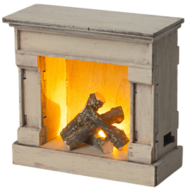 Maileg Open Haard, Fireplace, Off-white, 8,5cm