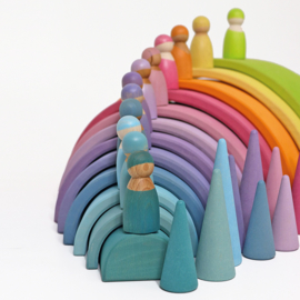 Grimm's 12 houten Regenboogvriendjes Pastel