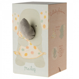 Maileg Muziekknuffel Olifant met knuffeldoekje, Lullaby friends, 32cm, Elephant, Iron grey