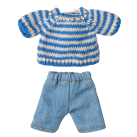 Maileg Kledingset voor Grote Broer Muis, Knitted sweater and pants