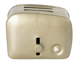 Maileg metalen Broodrooster, Miniature Toaster & Bread , 4 cm, zilver