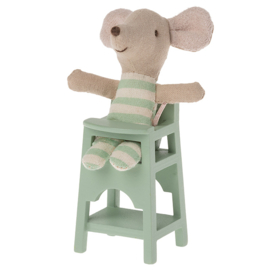 Maileg houten kinderstoel/babystoel, voor baby muis, mint, 7cm