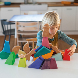 Grimm's houten puzzel/blokkenset Regenboog Leeuw