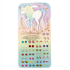 Plakoorbellen Whimsical Unicorn, 60 stuks (30 paar)