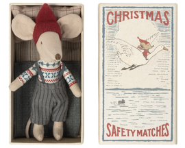 Maileg grote broer Pixy Muis in doosje, Christmas mouse in matchbox